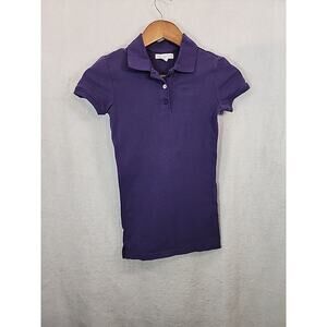 Aeropostale Womens Plum Short Sleeve Uniform Pique Polo Shirt XXS